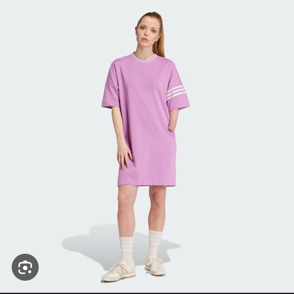 adidas NEUCLASSICS oversized mini DRESS purple - size M